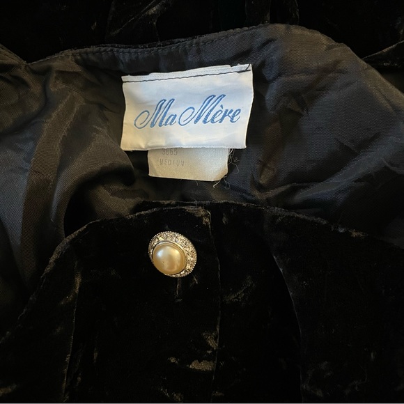 vintage 80s puff sleeve faux pearl midi dress - Picture 4 of 4